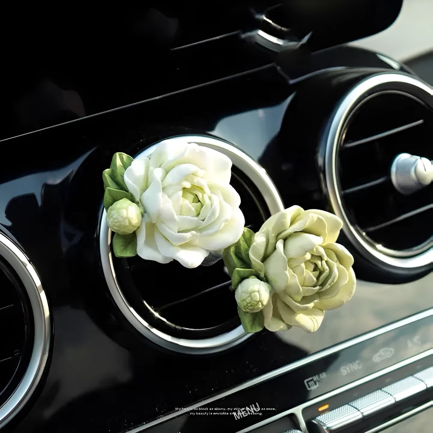 Jasmine car perfume solid gypsum vent clip in off white or fresh green with essential oil