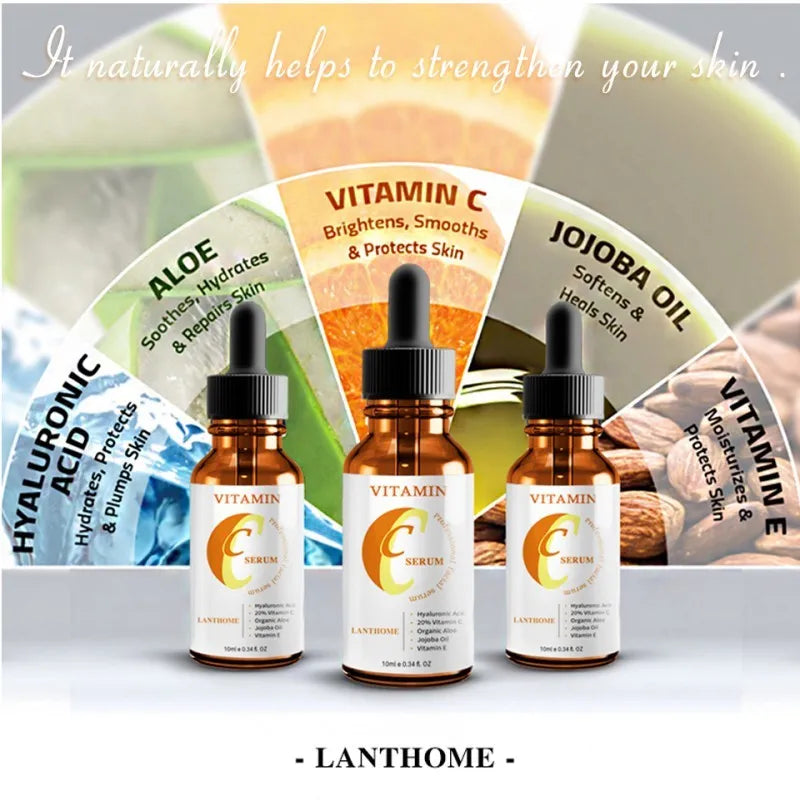 10ml Vitamin C hyaluronic acid facial serum bottle for whitening and anti-aging