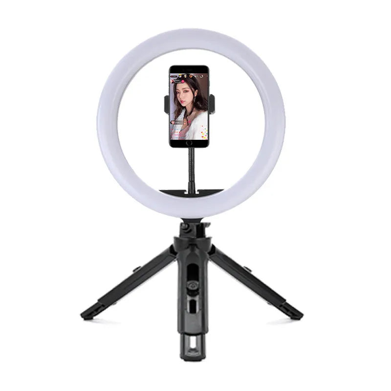 10-inch rotating ring selfie light with metal smartphone bracket