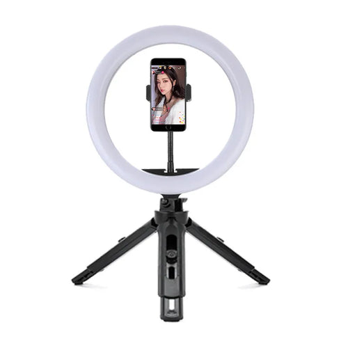 10-inch rotating ring selfie light with metal smartphone bracket