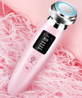 Pink skin rejuvenation cleansing beauty instrument with ion and EMS technology, 185x50x35mm