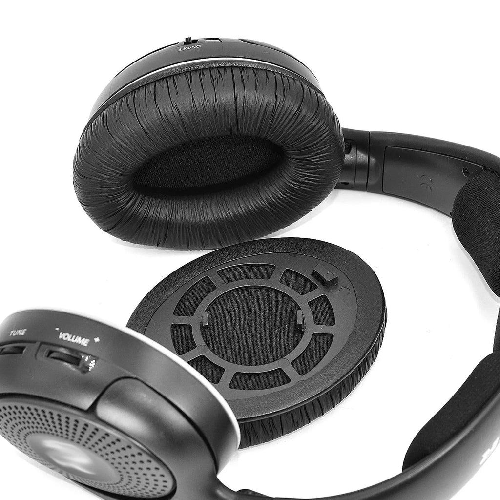 Replacement velvet earmuff cushions with snap-on sponge tips for SENHAI Sennheiser RS 120 headphones