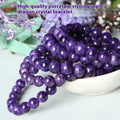 Natural transparent charoite beaded bracelet with platinum elements in selected bead size