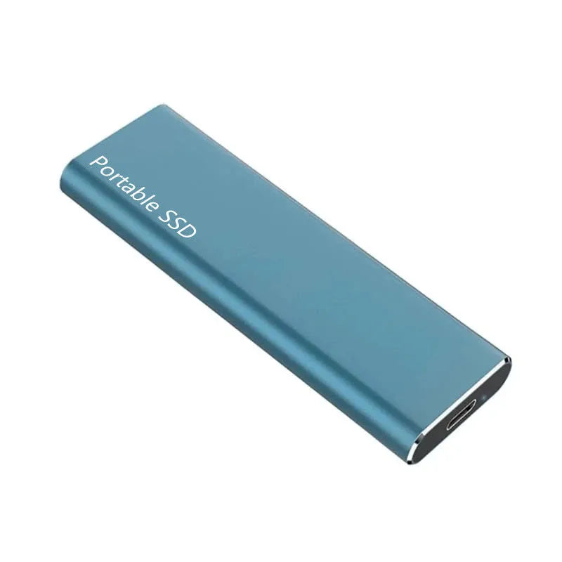 Ultra-thin metal external solid-state drive with red interface, shown alongside capacity options.