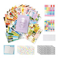 Paper vision board set with dream cut letter stickers in purple, pink, light green, blue, and light yellow options