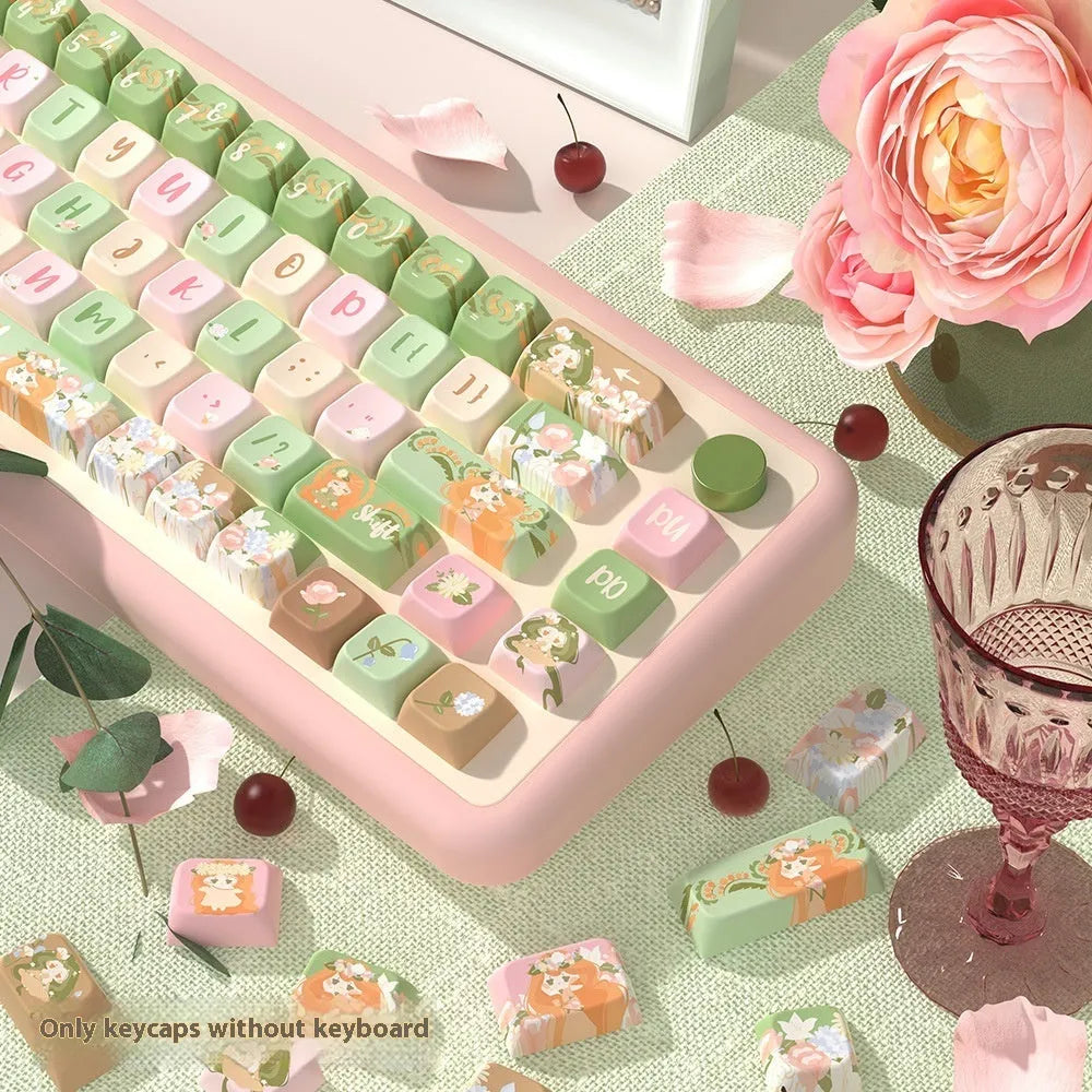Mu Xia Garden summer garden theme mechanical keyboard keycaps sublimation printed full set