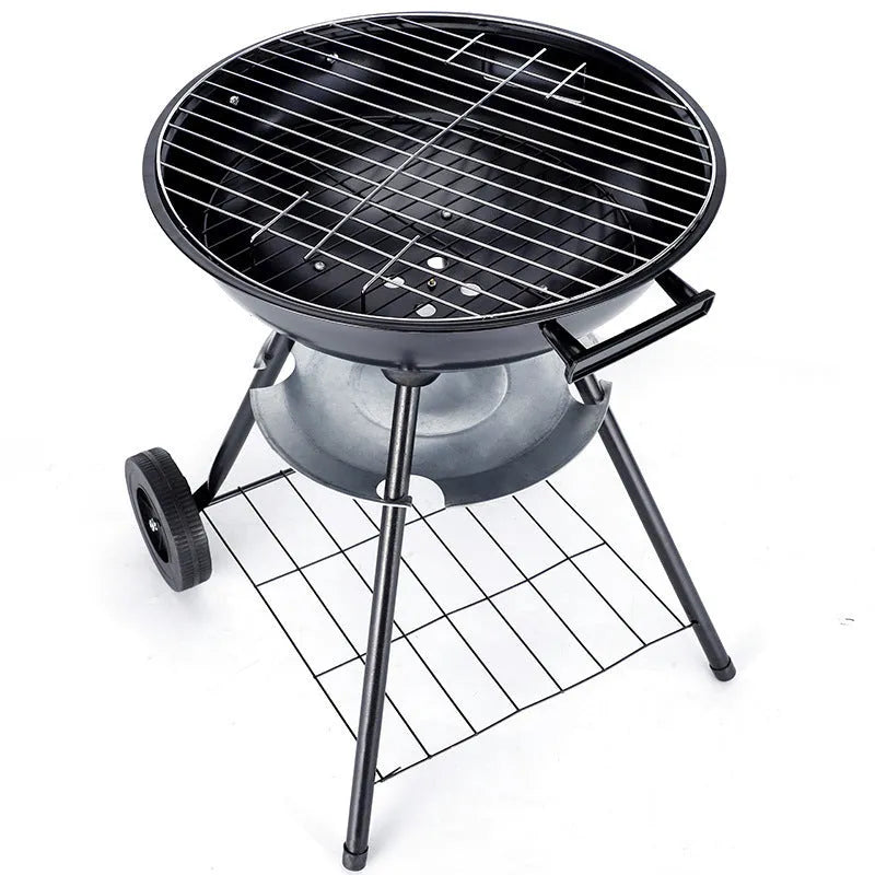Portable iron barbecue oven with 14-inch apple stove design for outdoor cooking