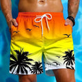 Men's ethnic style swimming trunks in loose board short design made from polyester fabric