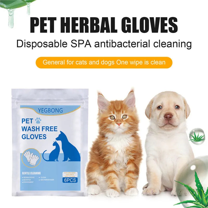 Pack of 6 pet disposable non-woven aluminium foil gloves for cat grooming, size 24.7x25cm