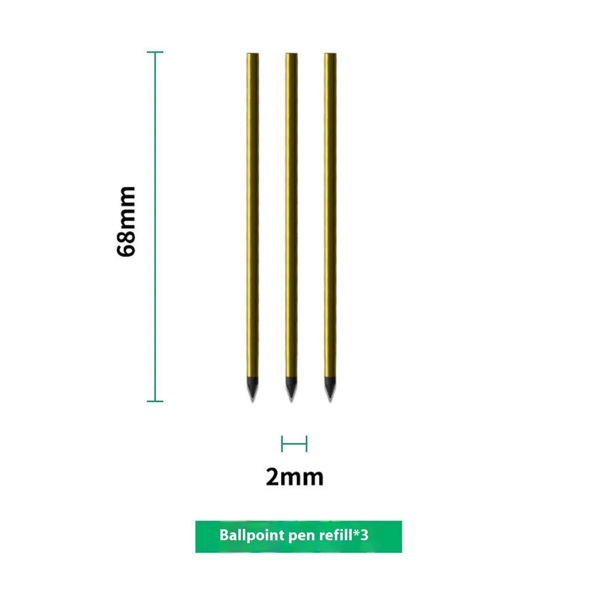 Loose leaf notebook refill paper with 64 sheets and assorted pen refills including ballpoint, pencil and plastic types.