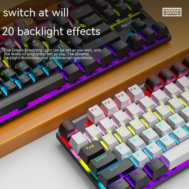 K87 wired mechanical keyboard with metal case in selected colour, showing 87-key compact layout