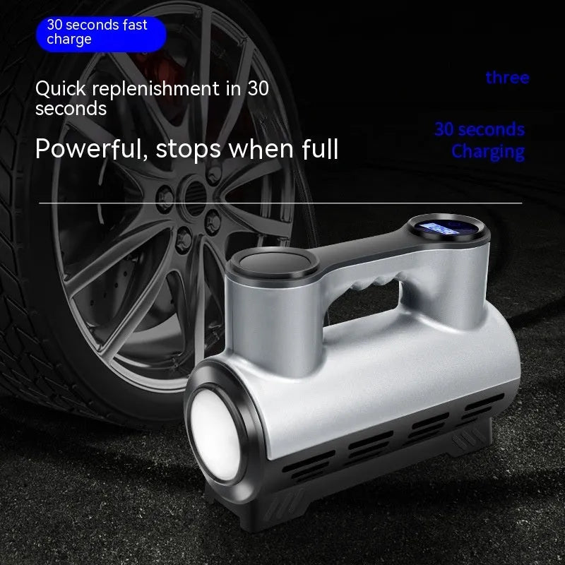 12V portable car tyre inflator with pressure gauge display options and three air nozzles
