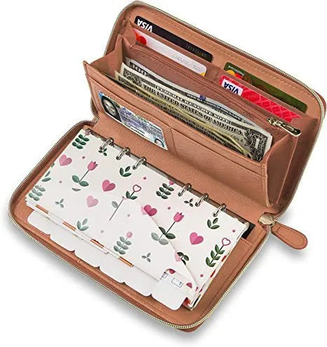 PU leather anti-theft RFID-blocking card holder in seven colour options on a solid background