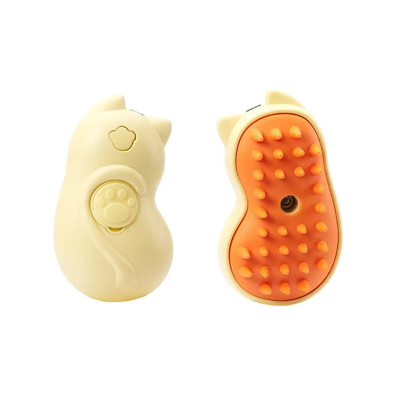 Pet steamy brush grooming tool with 3-in-1 functionality for cats and dogs