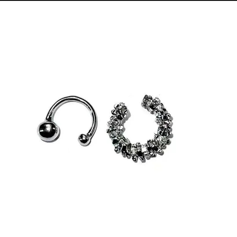 Geometric irregular frosty style ear clip earrings in colour B4710 with double clip fastening