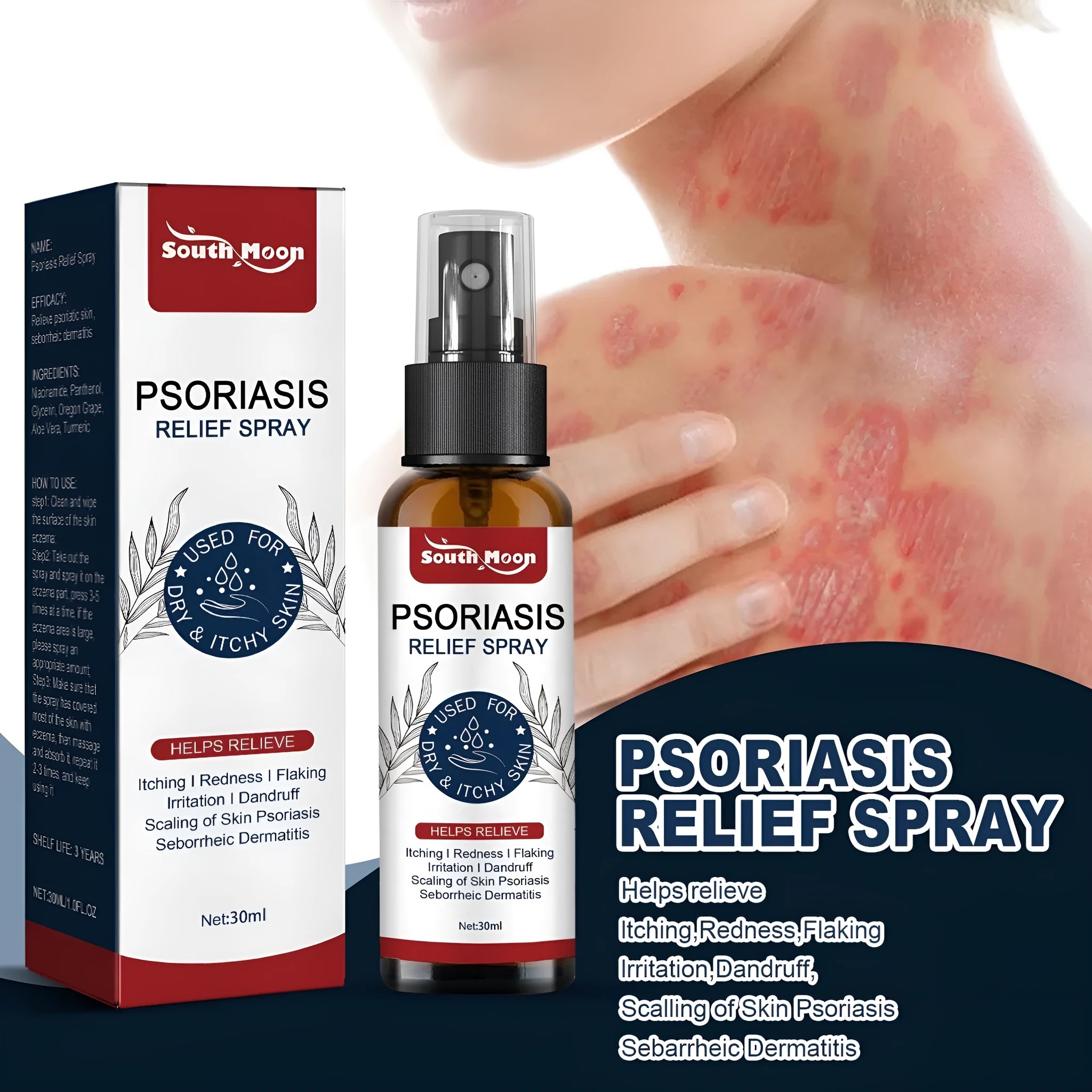 30ml bottle of aloe vera body care nursing spray with spray nozzle.