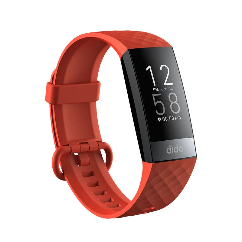 Y6 Black smart bracelet with 1.1-inch screen showing health metrics on wrist