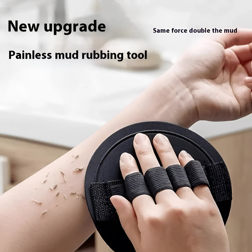 Rubber finger-style bath towel in round cake design for handheld washing