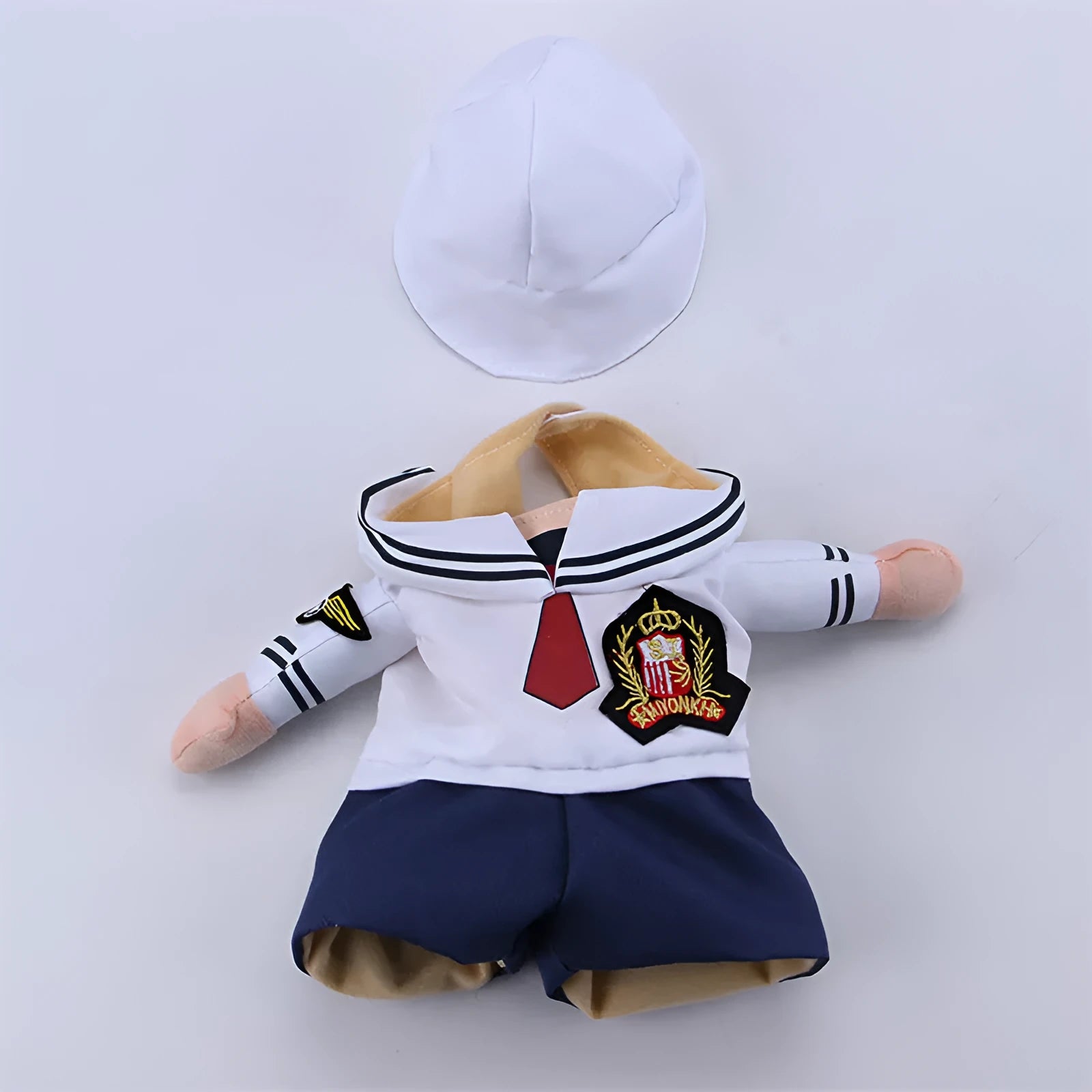 Sailor-style polyester pet costume for cats and dogs, fashion minimalist design, available in sizes S to XL