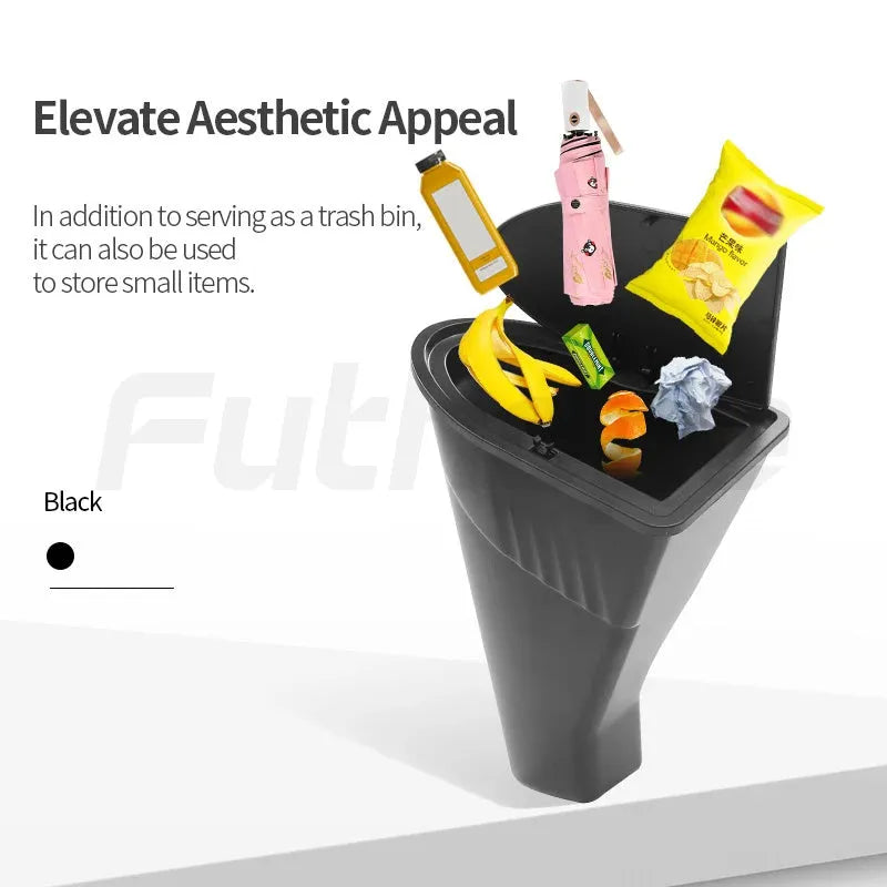Black ABS car door trash cans for Tesla Model Y front doors