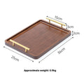 Square bamboo serving tray with brown handles in rustic solid colour for catering use