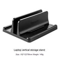 Black aluminium alloy notebook vertical bracket storage stand with single slot for desktop organiser