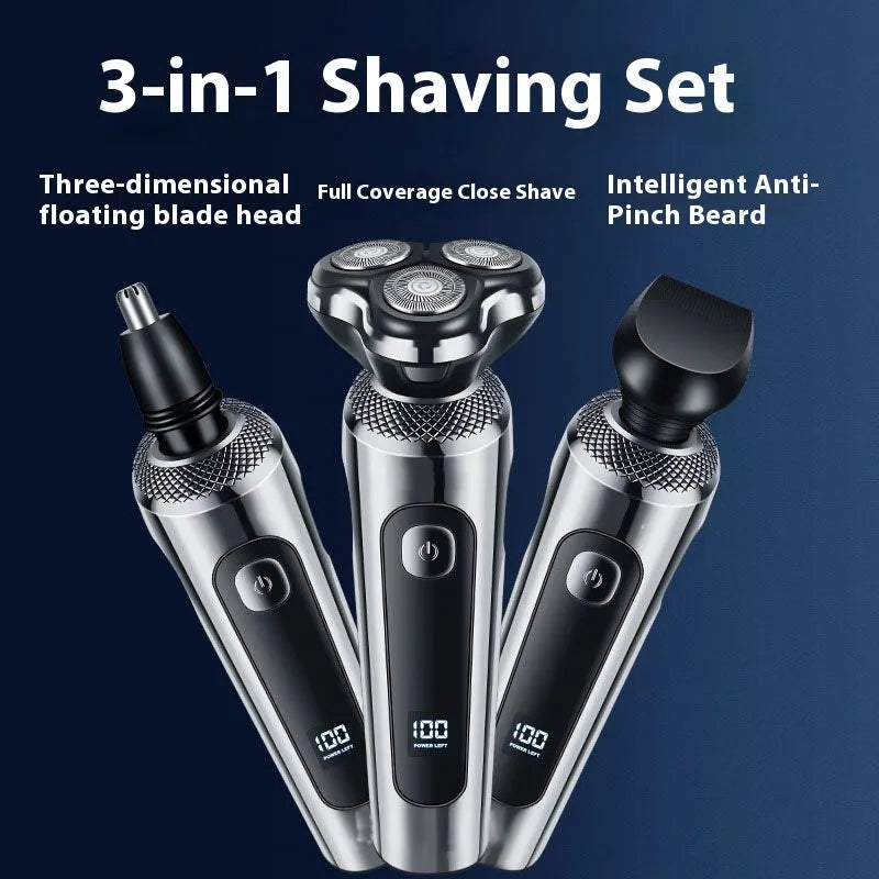 Digital USB rechargeable beard scraper with LED display and washable design