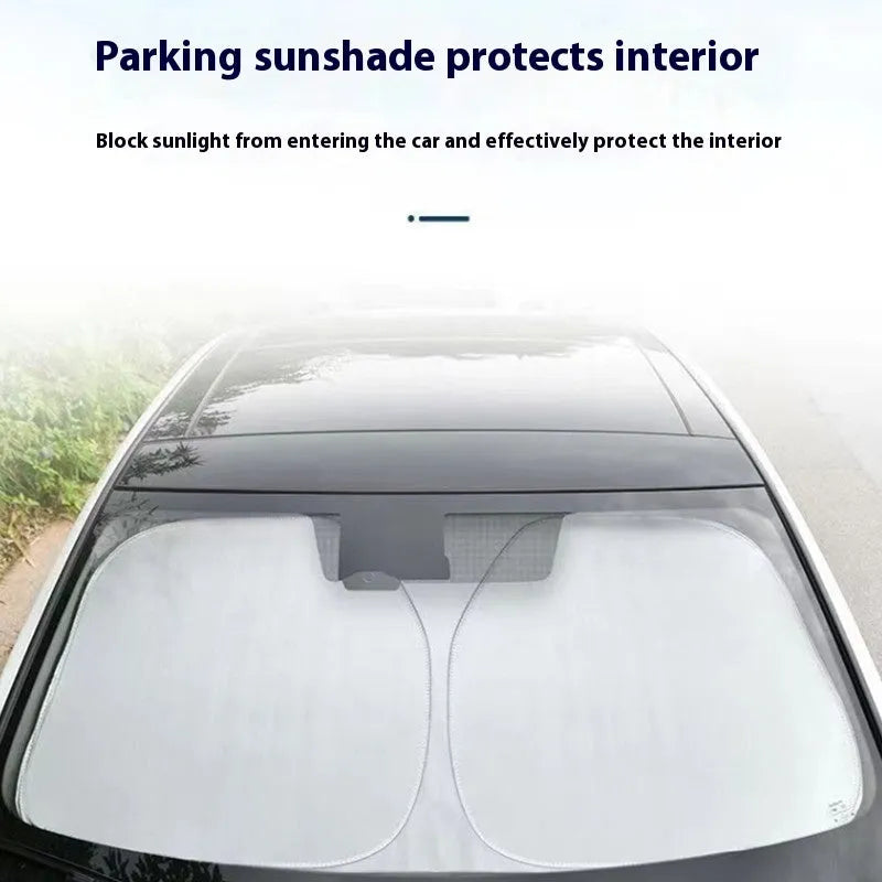 Titanium silver aluminium foil car windscreen sunshade for heat insulation