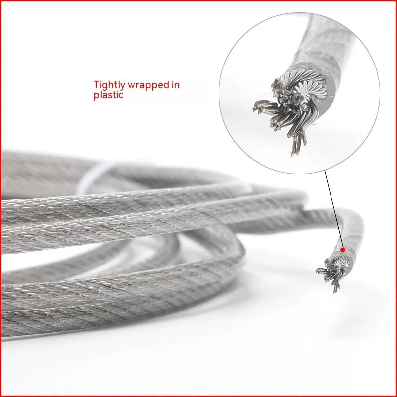 304 stainless steel anti-theft security wire rope showing flexible multi-strand construction