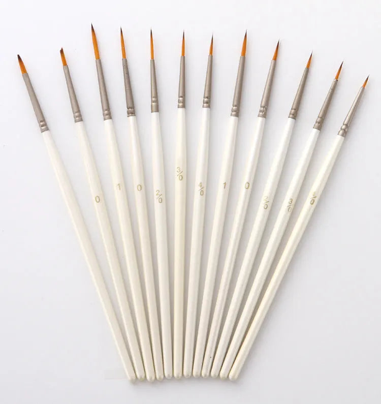 12 fluorescent marker pens with nylon wool brush tips and solid wood pen holders for watercolour and painting
