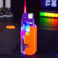 Colourful plastic radish lighter in orange, purple or green with wind-resistant functionality