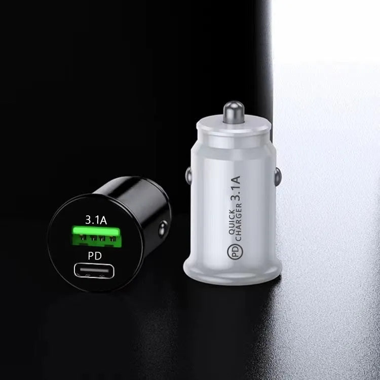 Black and white dual port car charger converter for vehicle 12V cigarette lighter socket