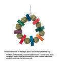 Hamster chew toy with applewood chewing surface and decorative straw ball ring
