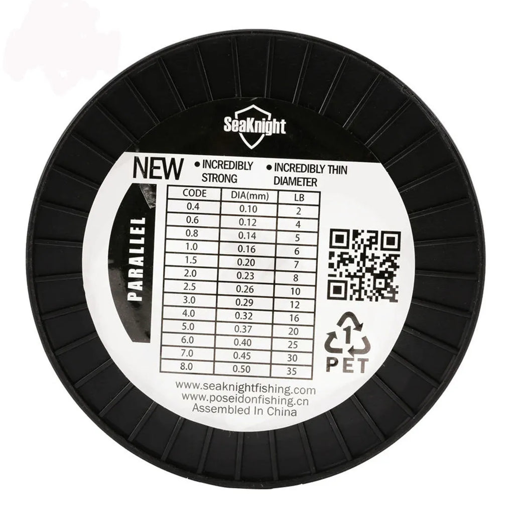 Seaknight1000 M nylon fishing line spool in one of five colours: white, green, blue, yellow, or black.