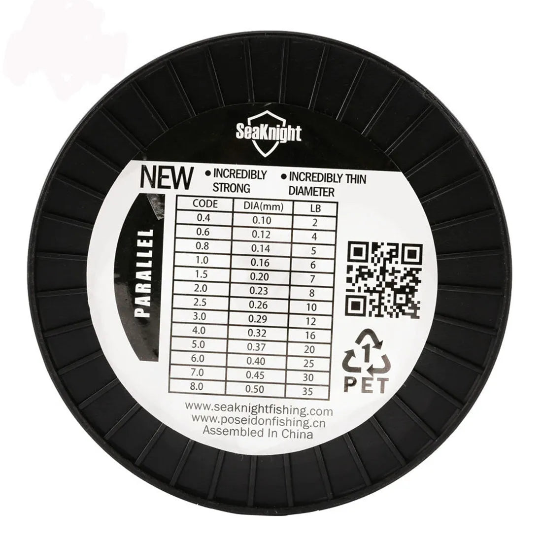 Seaknight1000 M nylon fishing line spool in one of five colours: white, green, blue, yellow, or black.
