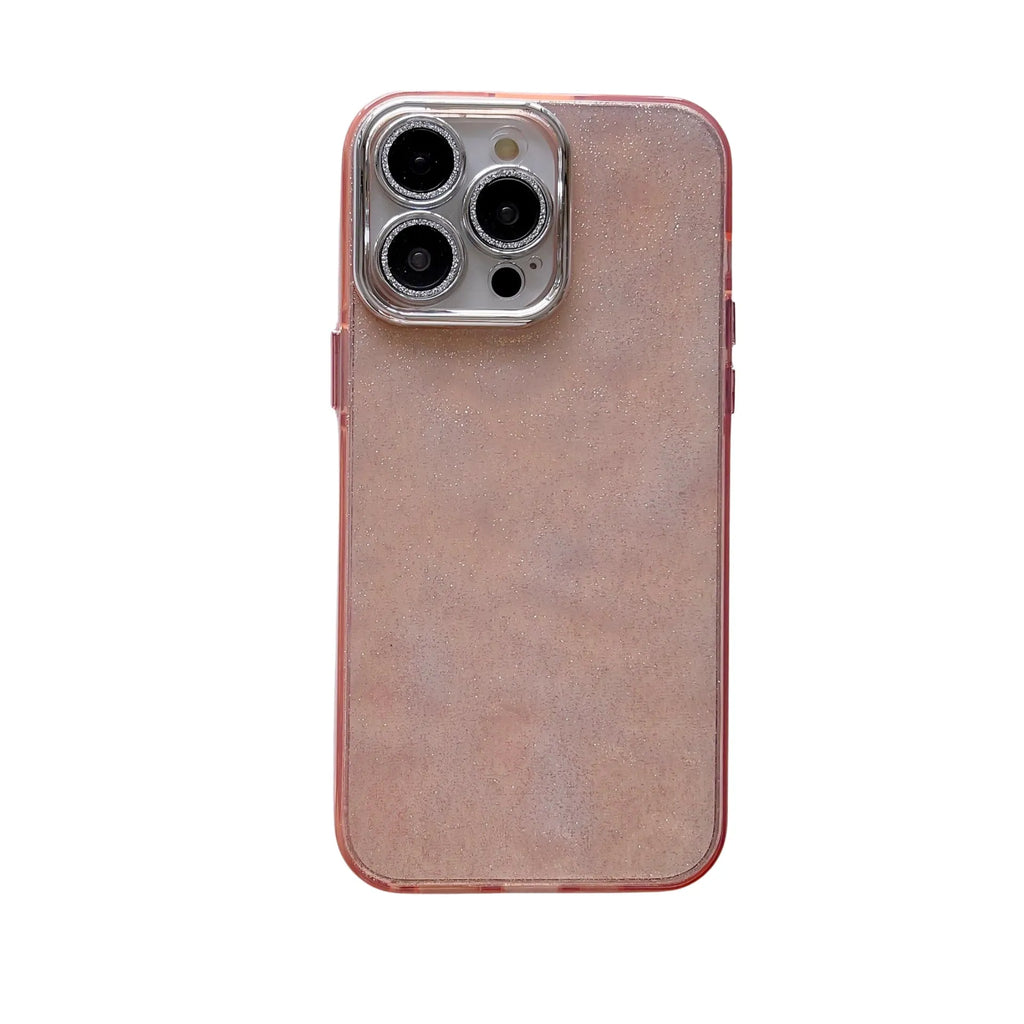 Corrugated PC phone case with lens protector for iPhone 11-15 in transparent colour