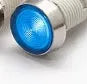 10mm stainless steel edge panel mount indicator light with wire, shown in multiple colour options.