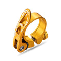 Aluminium alloy bicycle seat tube clamp in black, red, gold, or blue for 31.8mm or 34.9mm frames