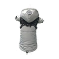 Waterproof warm pet dog coat with velvet lining, available in blue, gray, pink, red, sizes S to 2XL