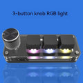 Black mini macro keyboard with RGB backlighting and dedicated copy paste keys