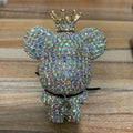 Creative rhinestone diamond-studded teddy bear perfume clip for car air outlet, black colour