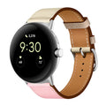 Google Pixel watch strap in microfiber PU leather contrast colour, silver head grain, 41mm size