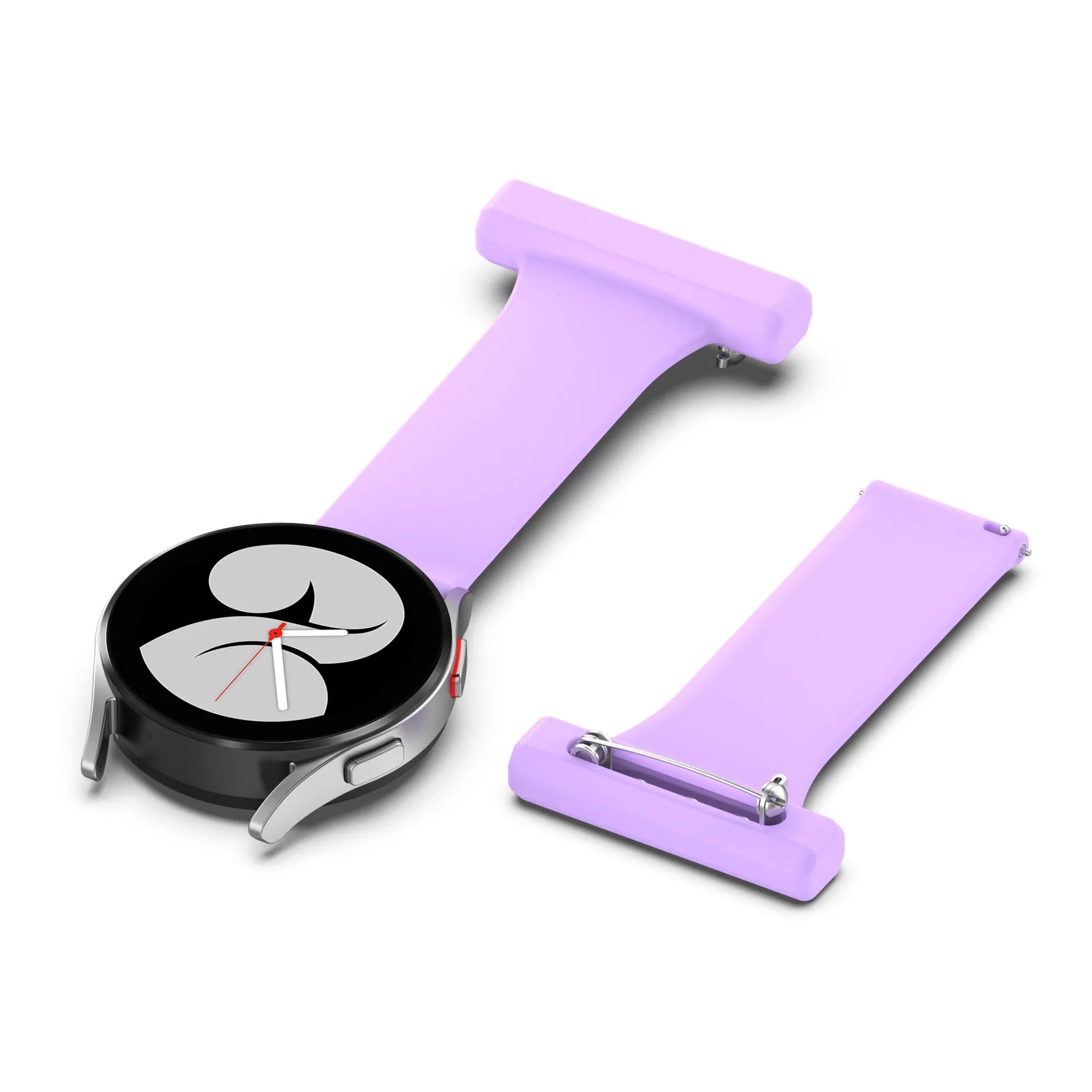 Silicone watch strap buckle adaptor pin in black, 20mm width for nurse hanging clip watch