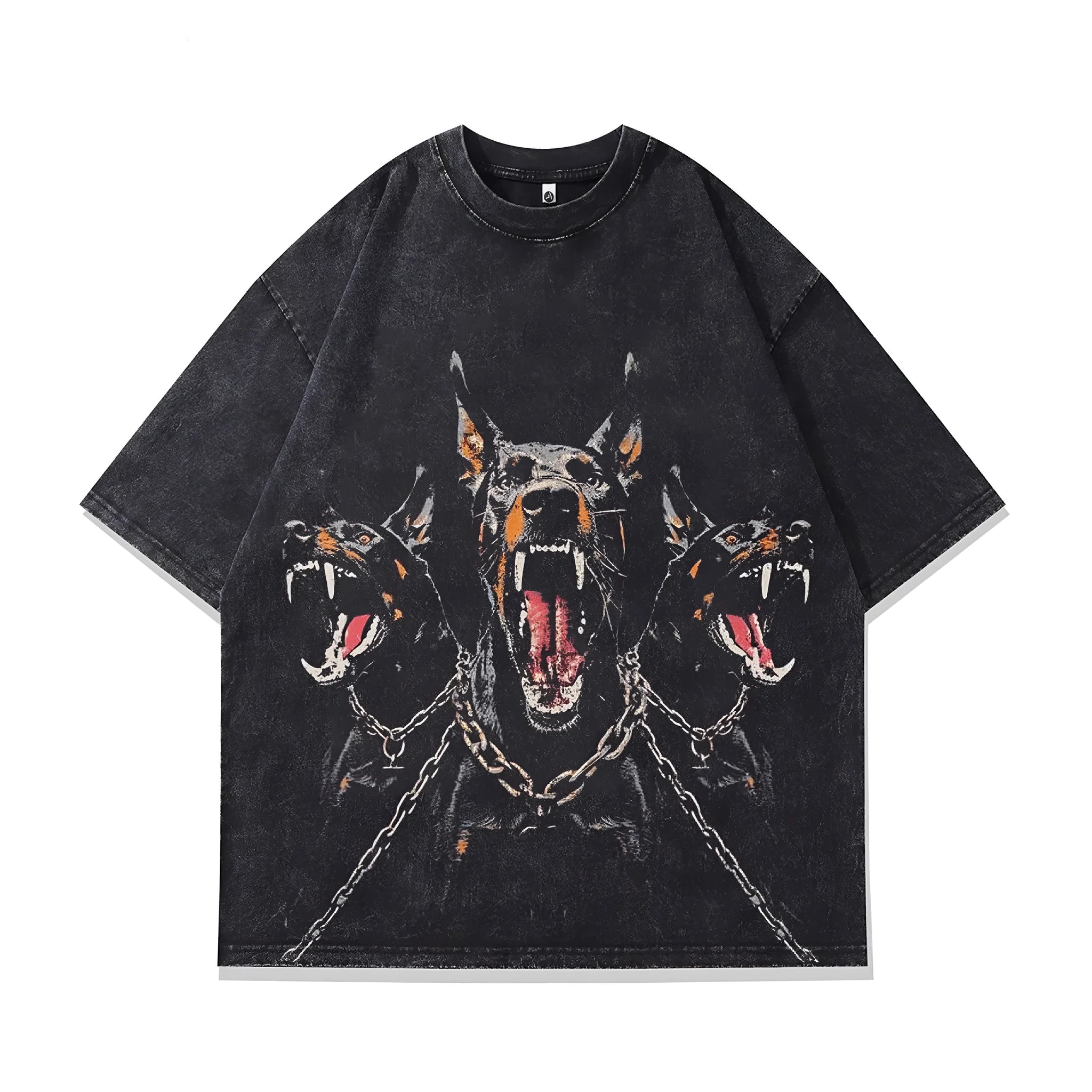 Men's loose short sleeve t-shirt with a character print design on pure cotton fabric