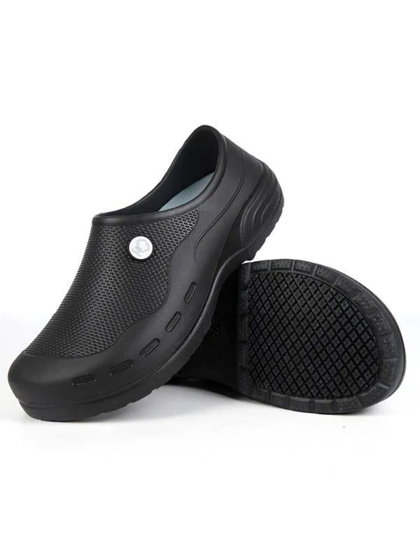 Men's non-slip work shoes orange and black PU upper rubber sole for adult men