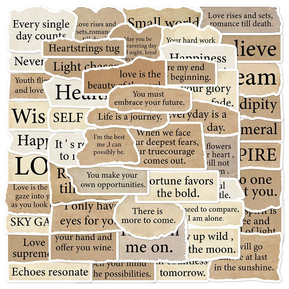 Pack of 25 tear English design waterproof PVC stickers for laptops and notebooks