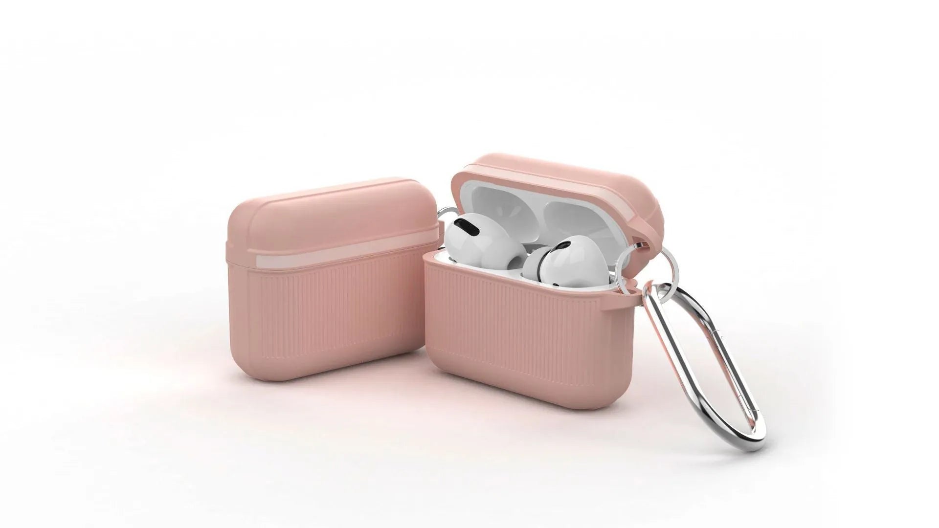 Silicone protective case for Apple AirPods with metal buckle closure in various colours