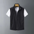Men's slim-fit rabbit fur vest with a hood in army green colour