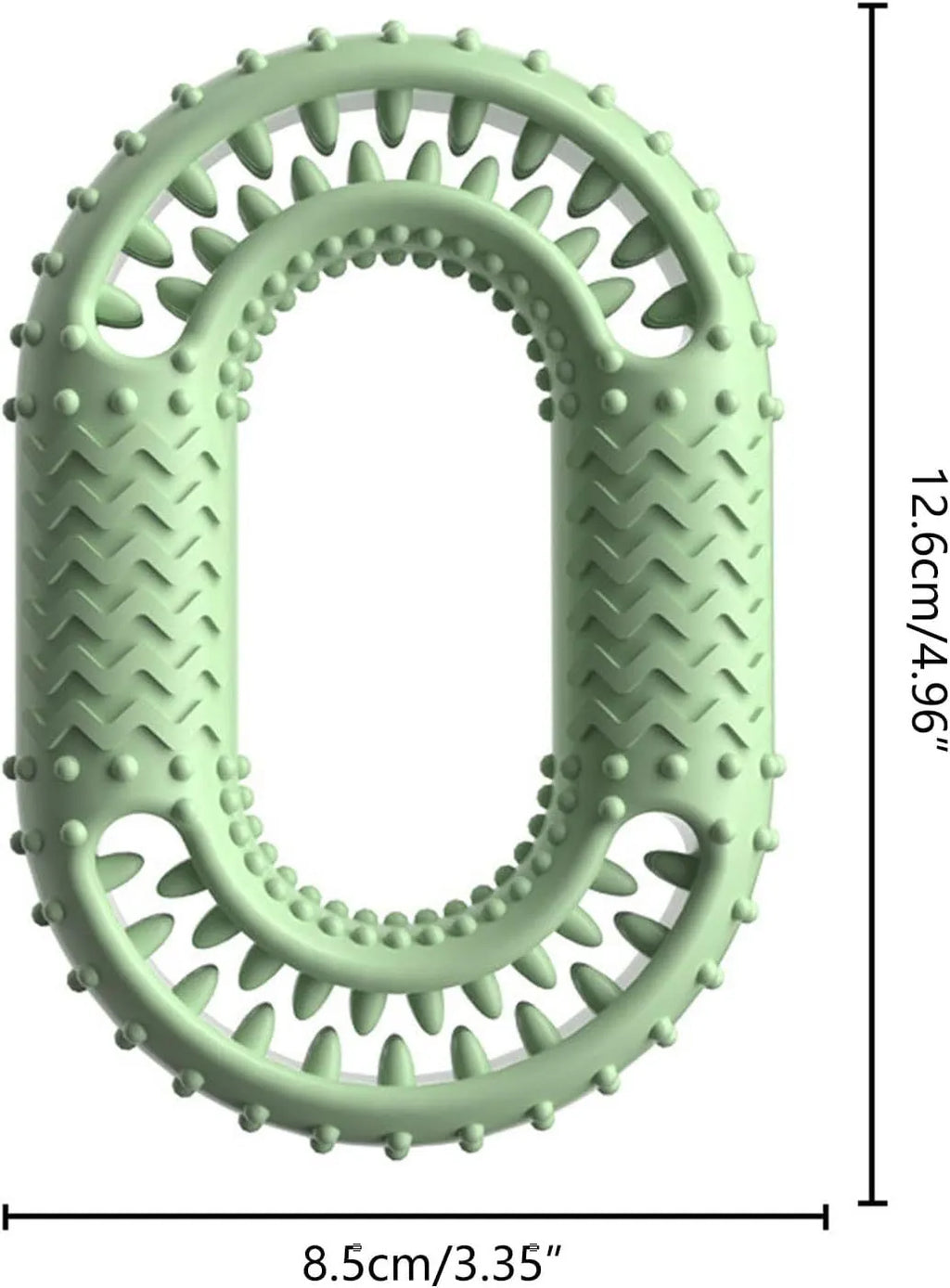 Blue o-ring shaped dog chew toy for dental health and aggressive chewers