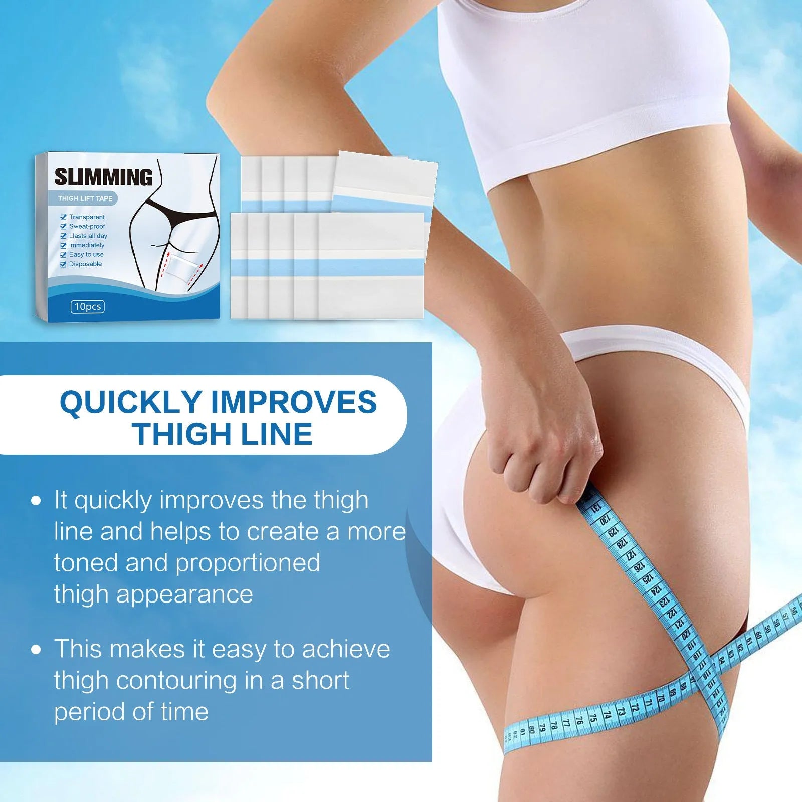 Body shaping adhesive patches 12cm square with hyaluronic acid collagen gel for temporary skin tightening